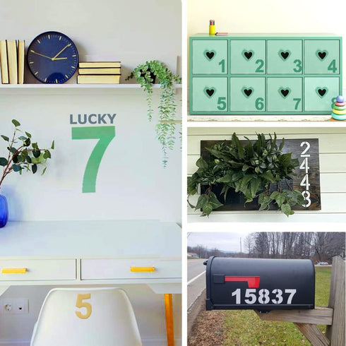 12 Inch Large Number Stencils Kit 0-9 Address Number Stencil Set Reusable Plastic Number Painting Templates Stencils for Address Number Mailbox Si...