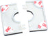 FDXGYH 2 Pcs 1.0 Inch ABS Wall Split Flange Self-Adhesive Tape Square Escutcheon Plate Cover for Water Pipe Faucet Decoration Accessories...