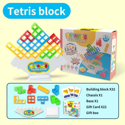 32 PCS Tetra Tower Game,Stacking Blocks Game, Board Games for 2 Players+ Family Games, Parties, Travel, Kids & Adults Team Building Blocks Toy...