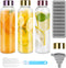 Glass Juice Bottles with Lids for Juicing 24 oz, Reusable Clear Glass Water Bottles with Stainless Steel Airtight Cap for Refrigerator, 100% Leak ...