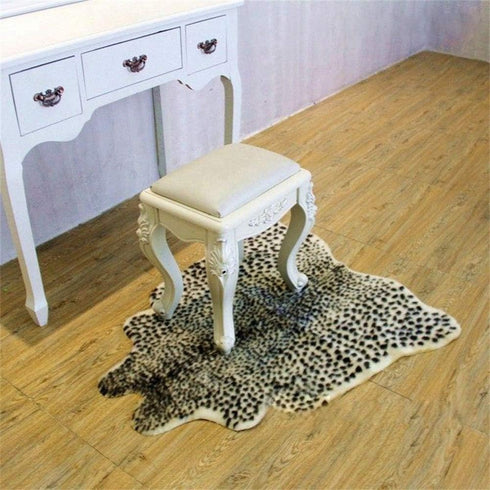 Leopard Print Rug, Cute Faux Cheetah Cowhide Skin Fur Rug Animal Printed Area Rug Carpet for Home Office, Livingroom, Bedroom...