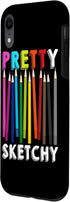 iPhone XR Pretty Sketchy Fun Art Lover Colored Pencils Artists Gift Case...