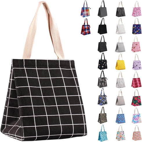 iknoe Insulated Lunch Bag for Women, 9L Sturdy Wide-Open Foldable & Portable Lunch Tote with Interior Pockets, Water-resistant Thermal Lunch Coole...