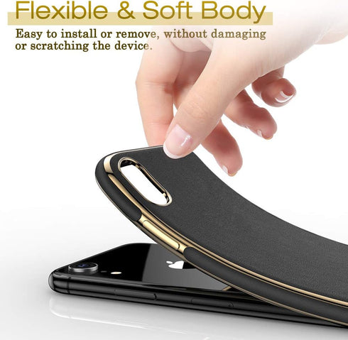 LOHASIC Leather Case for iPhone XR, Luxury Slim Flexible Soft Full Body Grip Bumper Shockproof Protective Cover Cases Compatible with iPhone XR (2...