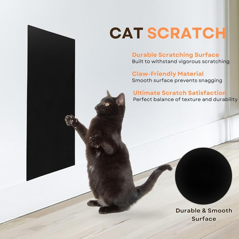 Cat Scratch Mat (Black, 5-Pack, 9.8''*18.8''), Furniture Protector from Cats Scratching, Strong Self-Adhesive Backing for Easy and Sturdy Applicat...