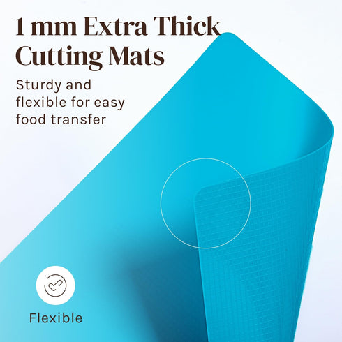 4 Piece Flexible Plastic Cutting Boards For Kitchen, BPA Free Plastic Cutting Mats For Kitchen - Extra Thick Chopping Mats - Each Board Mat Color ...