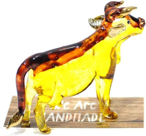 Handmade Cow Art Glass Blown Pet/Wild Animal Figurine...