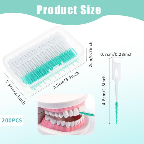 200 Pieces Portable Soft Silicone Toothpick Toothbrush Original 360° Bendable Soft Bristles Brush Suitable for Oral Care of Adults and Children Du...