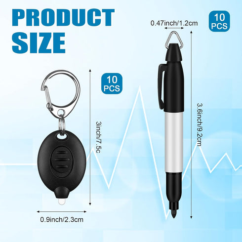 20Pcs Mini Flashlight Keychain Permanent Marker Keychain Mini Keychain Flashlights & Permanent Marking Pens LED Keychain Flashlight Mini LED Keych...