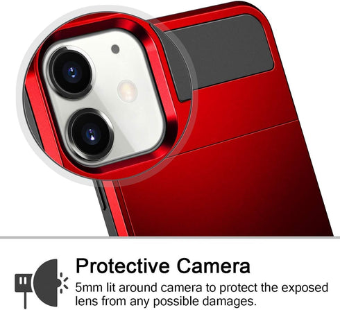 Vofolen Case for iPhone 11 Case Wallet Credit Card Holder ID Slot Sliding Door Hidden Pocket Anti-Scratch Dual Layer Hybrid Bumper Armor Protectiv...