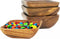 Woodard & Charles Acacia Wood 4" Individual Square Serving Bowl for Appetizers, Nuts, Candy, Rice, Fruit, Olives, Condiments, Hummus and More, Set...