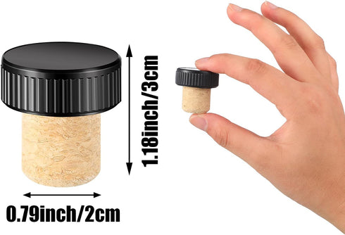 24 Pieces Cork Plugs Stoppers Tasting T-shape Wine Corks with Plastic Top Wooden Wine Bottle Stopper Bottle Plugs Replacement for Beer, Glass Bott...