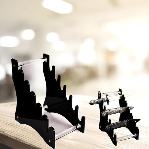 Knife Display Stand Knife Stand Display Knife Storage Holder Acrylic Knife Display Stand Organizer Holder Knife Storage 6 Knives(Black)...