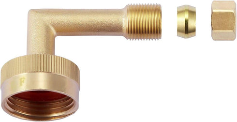 Litorange 2 Pack Lead-Free Brass W10685193 Dishwasher Swivel Gooseneck Elbow Hose Fitting, 3/4" GHT by 3/8" Inch Compression