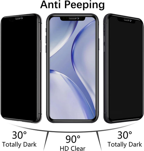MAYtobe [2 Pack Privacy Screen Protector Designed For iPhone 11 Pro, iPhone XS, iPhone X Tempered Glass, 9H Hardness, Anti Scratch, Bubble Free, E...