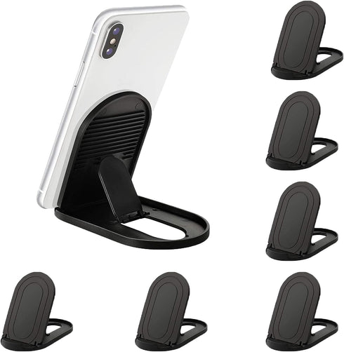 Cell Phone Stand for Desk, 6 Pack Black Phone Stand Portable Foldable Desktop Cell Phone Holder Adjustable Universal Multi-Angle Cradle Kickstand ...