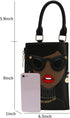 KUANG! Women Novelty Lady Face Shoulder Bags Funky PU Leather Top Handle Satchel Handbags Clutch Purse for Women...
