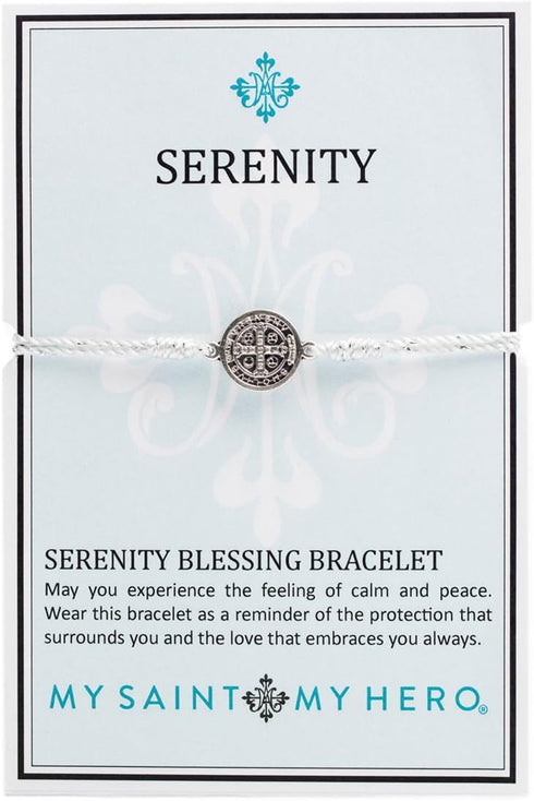 My Saint My Hero "Serenity Blessing Bracelet – Handwoven Prayer Bracelet for Peace, Protection & Divine Comfort – Features Hand-Cast Medal from It...