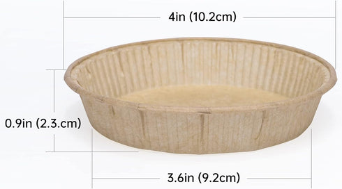 50pcs Paper Mini Tart Pans for Baking, mini pie tins 4Inch Mini Pie Pans, Non-stick, Unbleached, Disposable Quiche Baking Dish,Oven safe, Microwav...