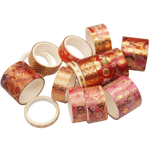 YUBBAEX Splendid Gold Washi Tape Set Embroidery Pattern Foil Decorative Tapes for Arts, DIY Crafts, Journal Supplies, Planners, Scrapbook, Gift Wr...