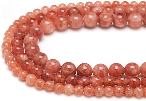 45pcs 8mm Natural Stone Beads Sunstone Chalcedony Beads Energy Crystal Healing Power Gemstone for Jewelry Making, DIY Bracelet Necklace...