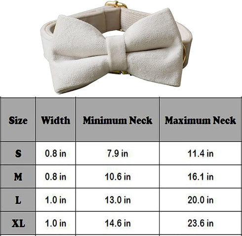 Love Dream Bowtie Dog Collar, Velvet Dog Collars with Detachable Bowtie Metal Buckle, Soft Comfortable Adjustable Bow Tie Collars for Small Medium...
