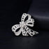1 Piece Brooch Pin Bow Brooch Rhinestone Bow Brooches Bowknot Brooch Pin Vintage Fashion Jewelry Accessories, Silver...