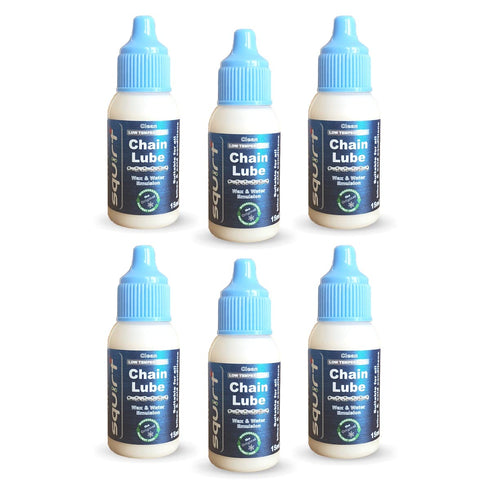 Squirt Chain Lube for Bikes 6 Pack (0.5 Oz) – Low-Temperature Bike Lube for All Bike Chains – All-Weather Dry Chain Lube – Bike Lubricant to Reduc...