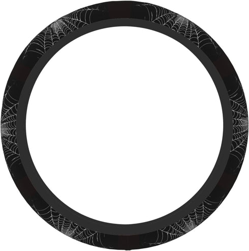 Gothic Spider and Web Steering Wheel Covers,Anti Slip Sweat Absorption Elasticity Car Accessories Steering Wheel Protector Universal 15 Inch for S...