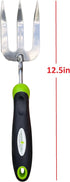 Garden Guru Stainless Steel Hand Weeder Fork Tool – Rust Resistant Stainless Steel – Ergonomic Handle – Great for Planting, Spreading Mulch, Weedi...