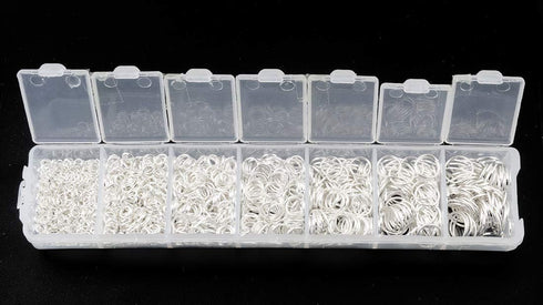 ALLinONE Mixed 7 Sizes Open Jump Rings Kit Jewelry Findings for DIY Craft Jewelry Making Repair (Silver)...