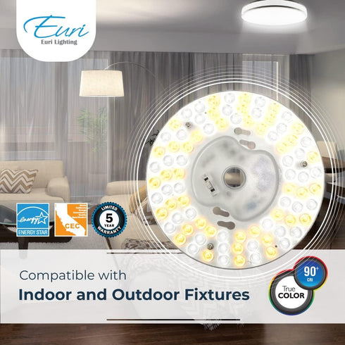 Euri Lighting EMP-2000cec-20, Dimmable LED Light Engine, 6.69" Diameter, 20W (120W Equal), 1800lm, 3000K, 4000K, 5000K, 90+ CRI, Energy Star, CEC ...