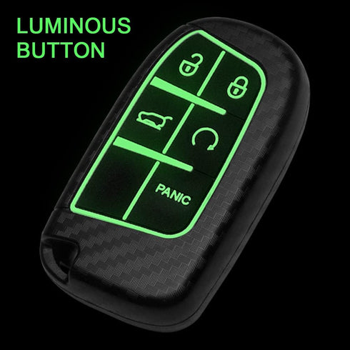 TANGSEN Smart Key Fob Case Compatible with Chrysler 200 300 Dodge Challenger Charger Dart Jeep Cherokee Compass Grand Cherokee SRT Hellcat 2 3 4 5...