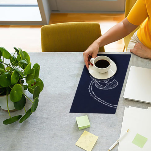 FREEBLOSS Sashiko Tea Mat DIY Sashiko Kit with Instructions Sashiko Kit for Beginners 12.2 * 6.7'' Lotus Sashiko Japanese Needlework Kit for House...