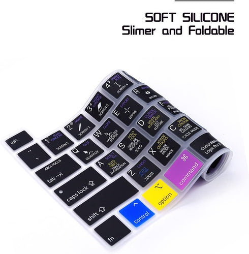 HRH Logic Pro X Shortcuts Hotkey Silicone Keyboard Cover Protector for MacBook Pro 13 inch 2020 (Model A2289 / A2251 / A2338 M1 Chip) and for MacB...