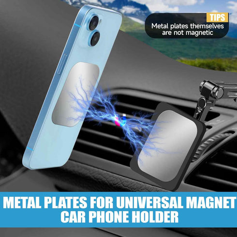 10 Pcs Adhesive Thin Metal Plates (Compatible with Magnetic Mounts), Magnet Phone Metal Plate for Magnetic Mount, Metal Plates for Phone Case, Met...