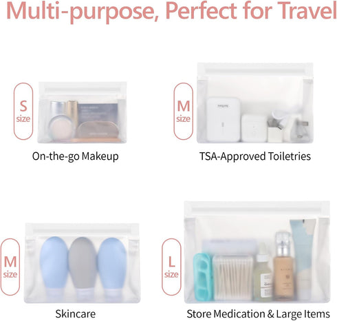 PACKISM Leak Proof Clear Toiletry Bag - Sealed TSA Approved Toiletry Bag with Reinforced Seams, Reusable and Easy to Clean, Clear Travel Bags for ...