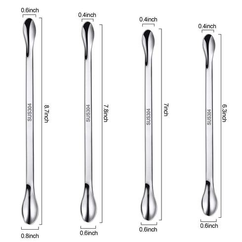 22 Pieces Stainless Steel Lab Spatula Micro Scoop Set Laboratory Sampling Spoon Mixing Spatula for Powders Gel Cap Filler...