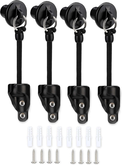 Bungee Kit and End Cap,Compatible with Coolaroo Outdoor Roller Sun Shade Replacement Parts,Shade Tie Downs(2set,Black)...