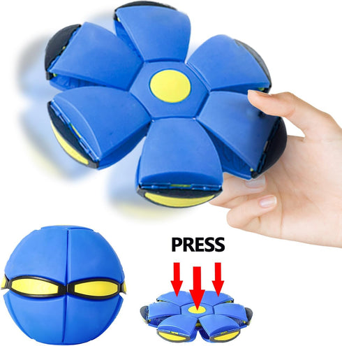 FlidRunest 2PCS Pet Toy Flying Saucer Ball, Flying Saucer Ball Dog Toy with 3 Light for Interactive Dog,Cats, Children's Foot Ball,Outdoor Games,C...