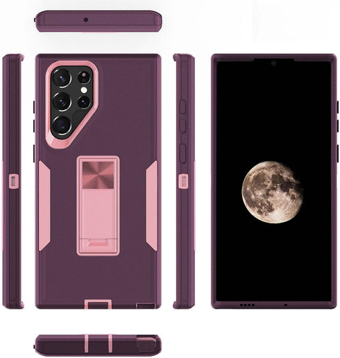 Designed for Samsung Galaxy S22 Ultra Case with Stand, Drop Protection work with Magnetic Car Mount, Dustproof light waterproof,Hybrid Hard PC Kic...