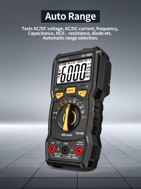 Multimeter Digital Multimeter, 6000 Counts DC AC Voltmeter and Ohm Volt Amp Tester, Auto-Ranging Fast Accurately Measures Voltage Current (DC/AC C...