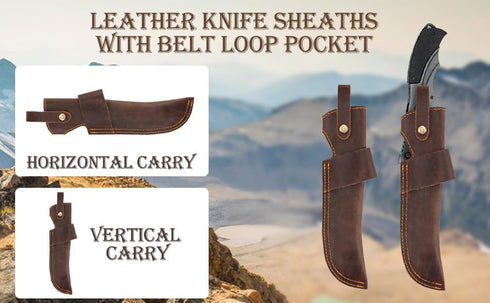 Knife Sheath,Leather Knife Sheath for Belt,Chef Knife Guard,Knife Holster for 5 inch Blade Knife,Knife Holder,Knife Cover Sleeve,EDC Belt Organize...