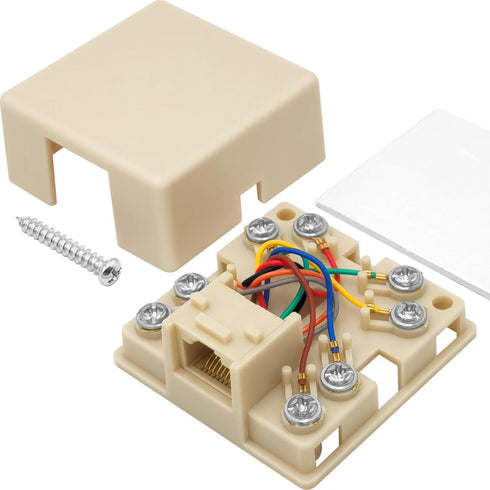 RJ31X Phone Jack Telephone Terminal Block with Shorting Bar Surface Mount 8 Screw Terminals to RJ31X 8P8C Female...