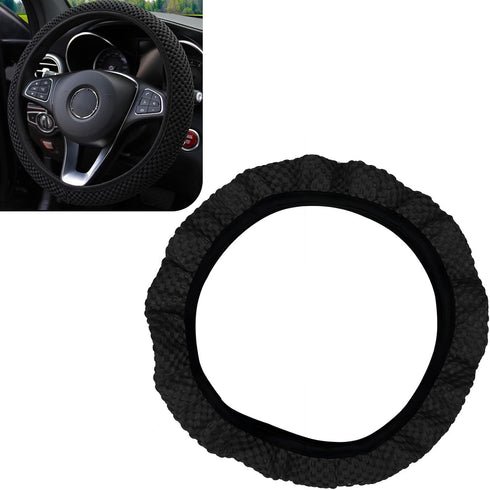Pack-1 Car Steering Wheel Cover, Ice Silk 3D Massage Mesh Breathable Without Inner Ring Steering Wheel Cover, Elastic Easy Grip Anti-Slip Protecto...