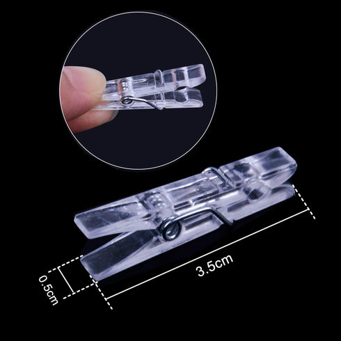 200 Pieces Photo Clips,Mini Clear Plastic Utility Paper Clip Clothespins Clip...