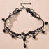 Boho Pearl Lace Necklace Black Lace Choker Necklaces Vintage Pearl Pendent Necklace Lace Flower Collar Neckalce Chain Jewelry for Women and Girls...