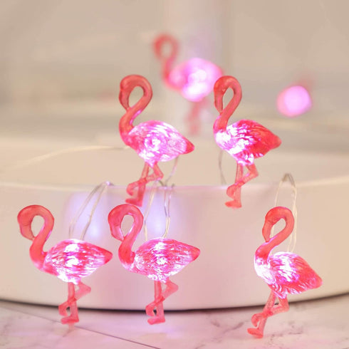 Pink Flamingo String Lights Battery Operated with Remote Fairy Lights 10ft 30LEDs USB Plug in Summer Tropic Themed Flamingo Decor Lights for Home ...