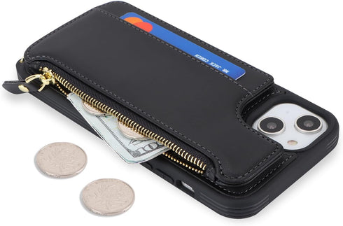 Cavor for iPhone 13 Case with Card Holder,iPhone 13 Wallet Case for Women,Phone Case iPhone 13 Case with Strap,Crossbody Lanyard and Wristlet,Leat...