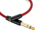 6.35 Male to Female 3.5 Headphones Adapter 6Ft,TRS 1/4 to 3.5mm Stereo Cord 6.35mm 1/4 Male to 3.5mm 1/8 Female for Amplifiers, Guitar Amp, Piano,...